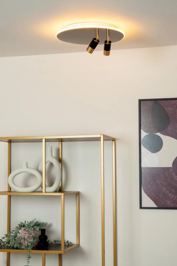 Lucide Lucide JUBEL - Plafonnière - Ø 40 Cm - LED - CCT - 2500K/3000K - Zwart Chroom