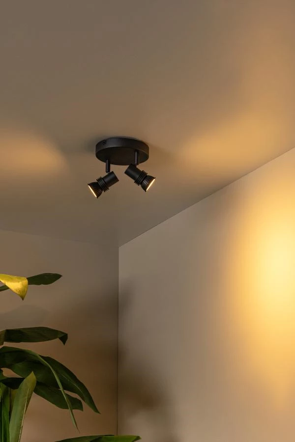 Lucide Lucide KIANTI - Plafondspot - Ø 15 Cm - 2xGU10 - Zwart