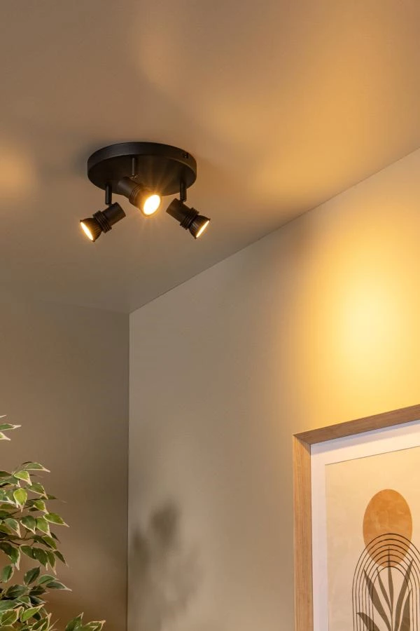 Lucide Lucide KIANTI - Plafondspot - Ø 21 Cm - 3xGU10 - Zwart