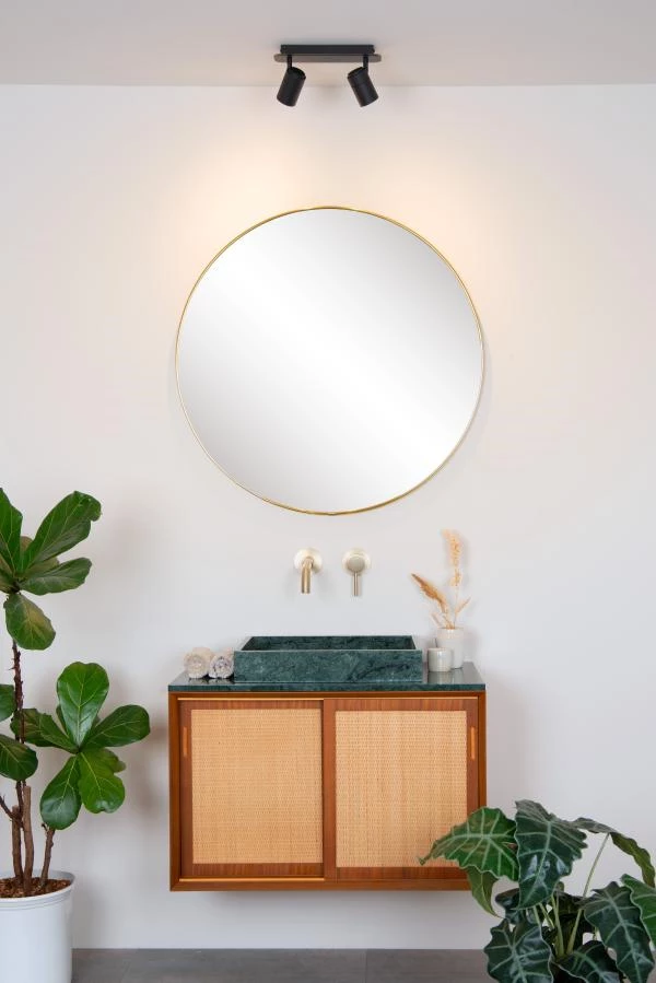 Lucide Lucide LENNERT - Plafondspot Badkamer - LED Dimb. - GU10 - 2x5W 3000K - IP44 - Zwart