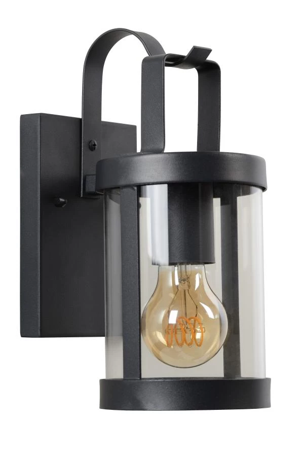 Lucide Lucide LINDELO - Wandlamp Binnen/Buiten - 1xE27 - IP23 - Zwart