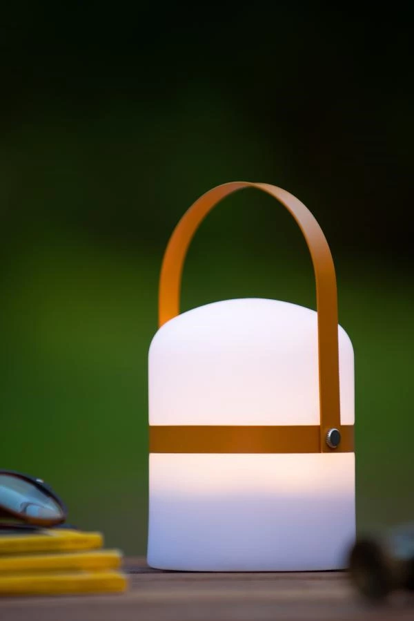 Lucide Lucide LITTLE JOE - Oplaadbare Tafellamp Binnen/Buiten - Accu/Batterij - Ø 10 Cm - LED Dim To Warm - 1x0 3W 2800K/3200K - IP44 - Bruin