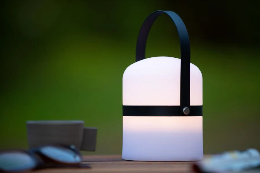 Lucide Lucide LITTLE JOE - Oplaadbare Tafellamp Binnen/Buiten - Accu/Batterij - Ø 10 Cm - LED Dim To Warm - 1x0 3W 2800K/3200K - IP44 - Zwart