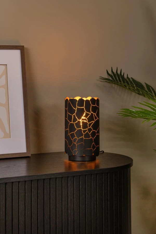 Lucide Lucide ALMELO - Tafellamp - Ø 15 Cm - 1xE27 - Zwart