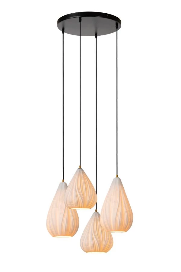 lucide Lucide CINZIA - Hanglamp - Ø 55 5 cm - 4xE27 - Wit