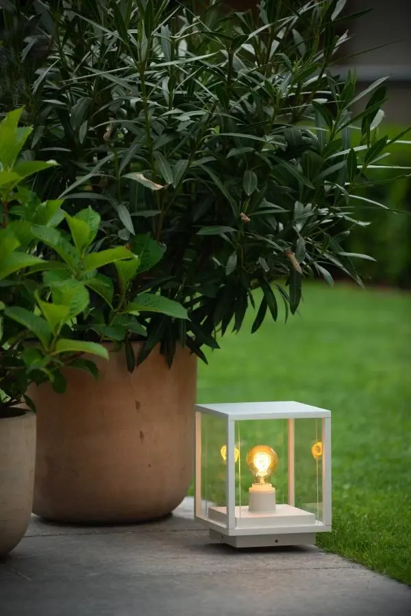 Lucide Lucide CLAIRE - Sokkellamp - 1xE27 - IP54 - Wit