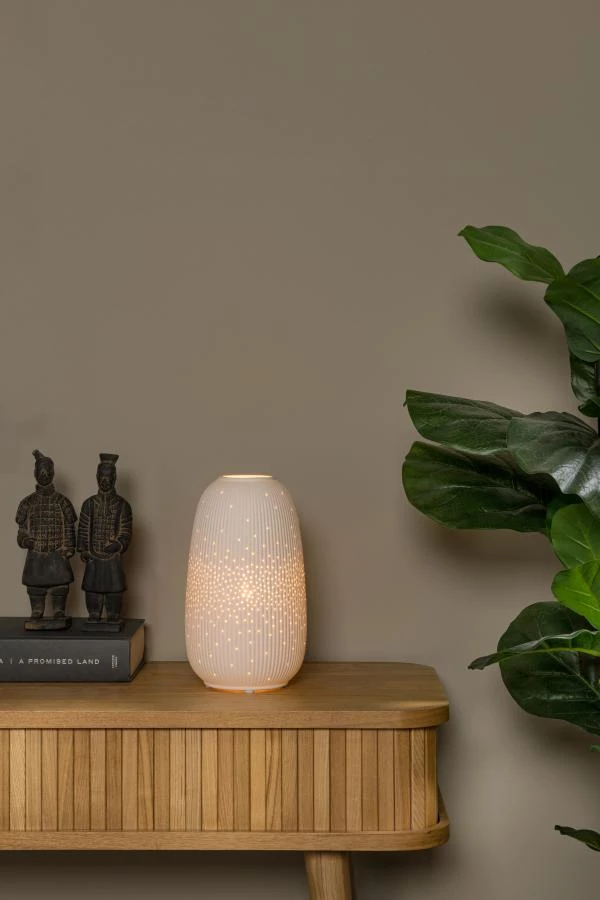 Lucide Lucide FLORES - Tafellamp - Ø 14 1 Cm - 1xE14 - Wit