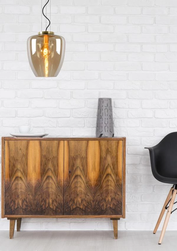 Lucide Lucide FLORIEN - Hanglamp - Ø 28 Cm - 1xE27 - Amber