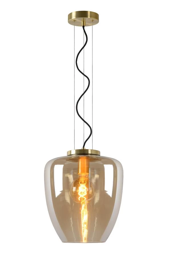lucide Lucide FLORIEN - Hanglamp - Ø 28 cm - 1xE27 - Amber