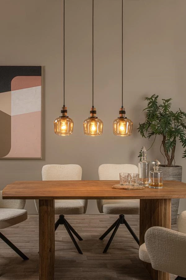 Lucide Lucide ILONA - Hanglamp - 3xE27 - Amber