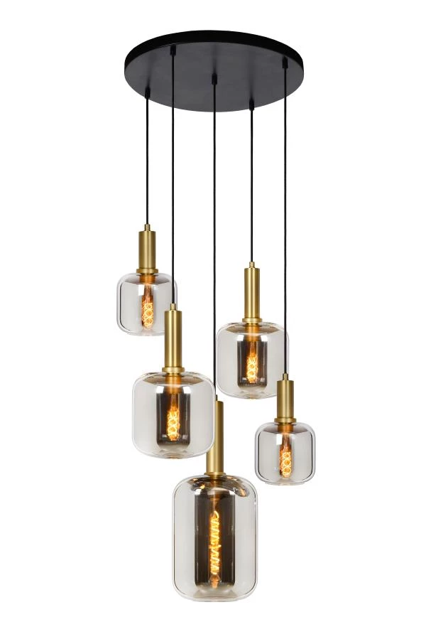 lucide Lucide JOANET - Hanglamp - Ø 66 cm - 5xE27 - Fumé