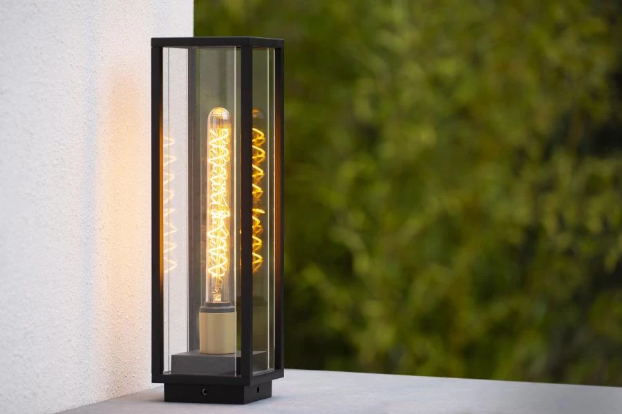 Lucide Lucide LAURENS - Sokkellamp - 1xE27 - IP54 - Zwart