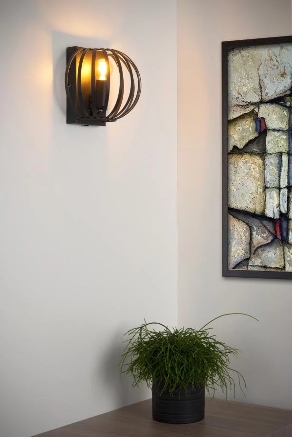 Lucide Lucide MANUELA - Wandlamp - 1xE14 - Zwart