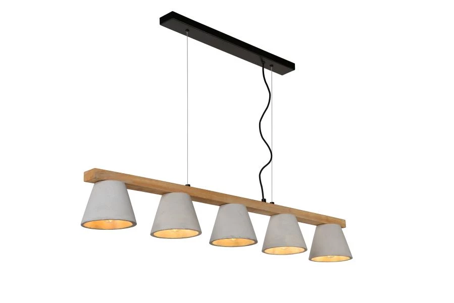 Lucide Lucide POSSIO - Hanglamp - 5xE14 - Grijs