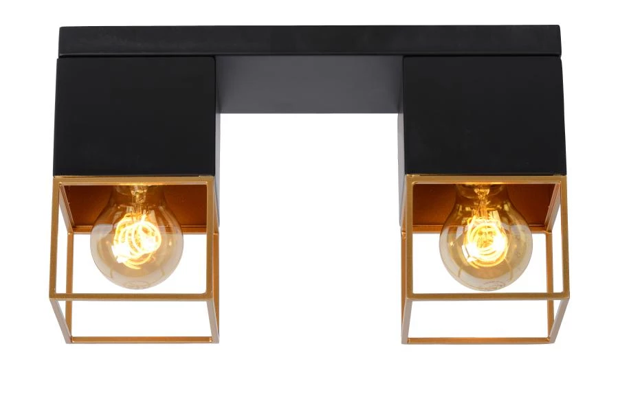 lucide Lucide RIXT - Plafonnière - 2xE27 - Zwart