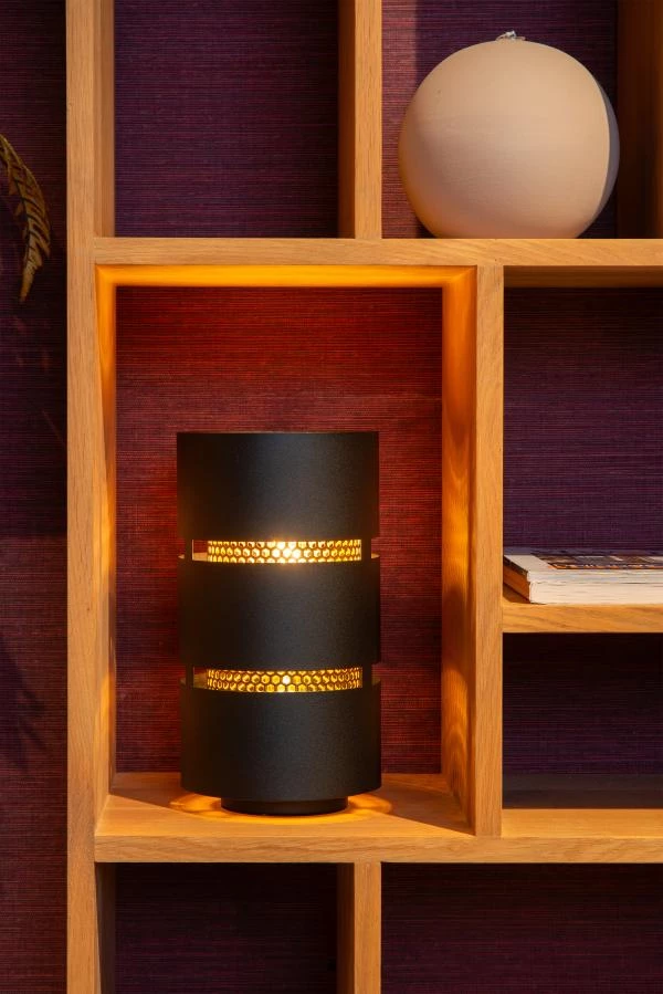 Lucide Lucide ROSAS - Tafellamp - Ø 16 Cm - 1xE27 - Zwart