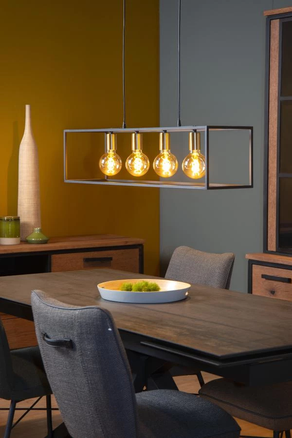 Lucide Lucide RUBEN - Hanglamp - 4xE27 - Zwart
