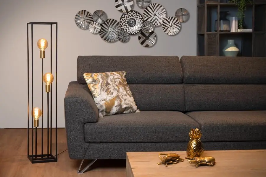 Lucide Lucide RUBEN - Vloerlamp - 3xE27 - Zwart