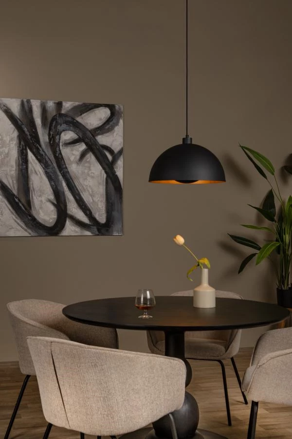 Lucide Lucide SIEMON - Hanglamp - Ø 40 Cm - 1xE27 - Zwart