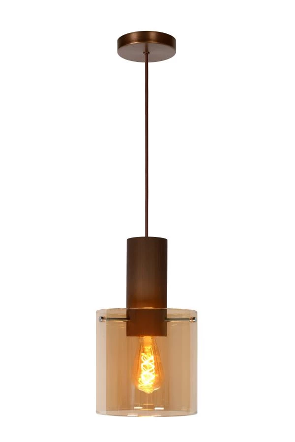 lucide Lucide TOLEDO - Hanglamp - Ø 20 cm - 1xE27 - Amber