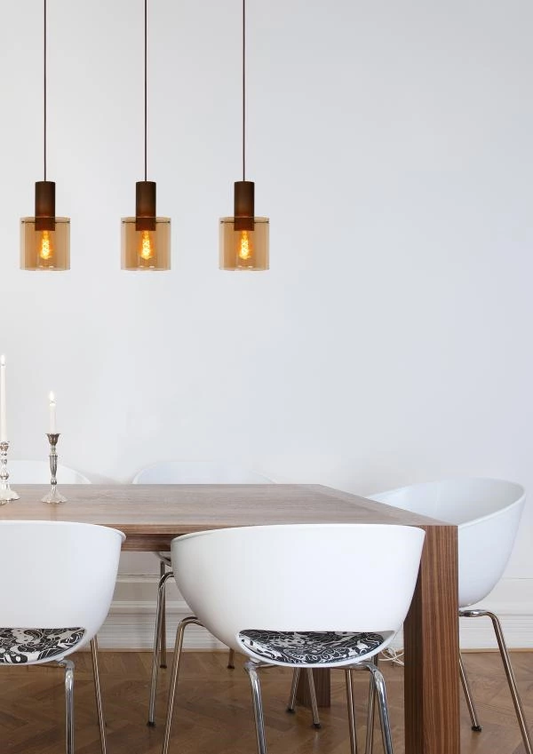 Lucide Lucide TOLEDO - Hanglamp - Ø 20 Cm - 3xE27 - Amber