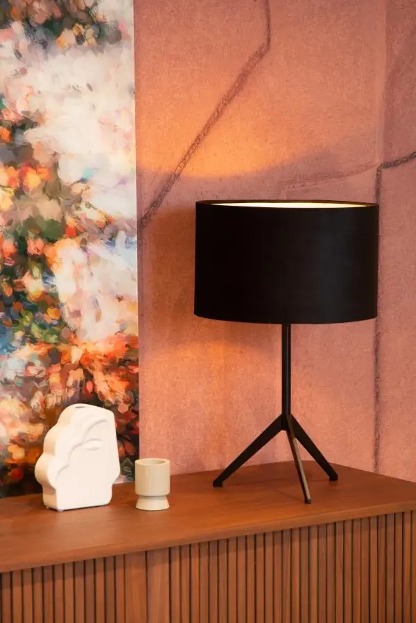 Lucide Lucide TONDO - Tafellamp - Ø 30 Cm - 1xE27 - Zwart