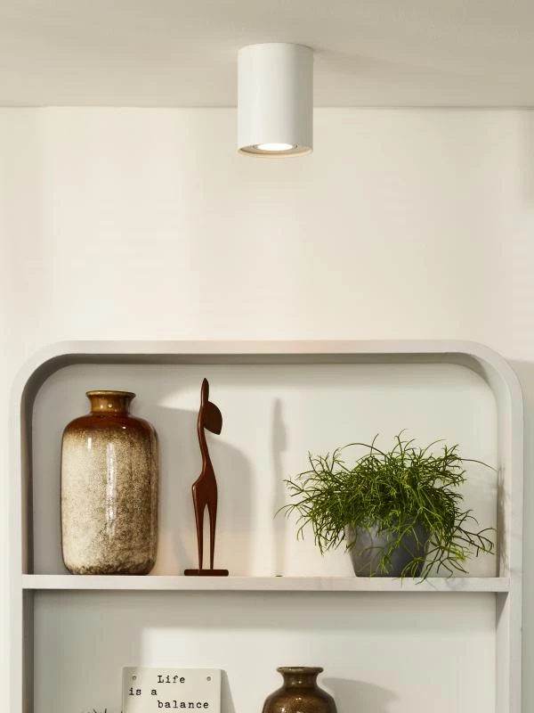 Lucide Lucide TUBE - Plafondspot - Ø 9 6 Cm - 1xGU10 - Wit
