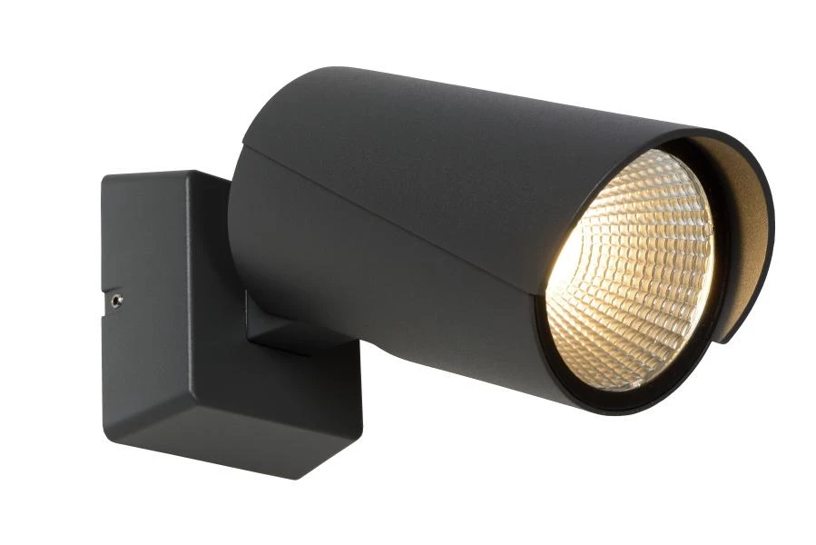 lucide Lucide MANAL - Wandspot / Wandlamp Binnen/Buiten - LED - 1x13W 3000K - IP65 - Antraciet