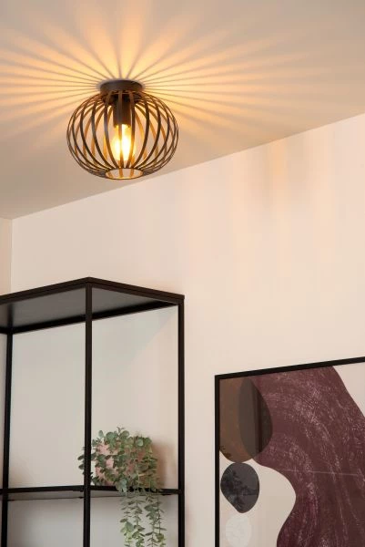 Lucide Lucide MANUELA - Plafonnière - Ø 25 Cm - 1xE27 - Zwart