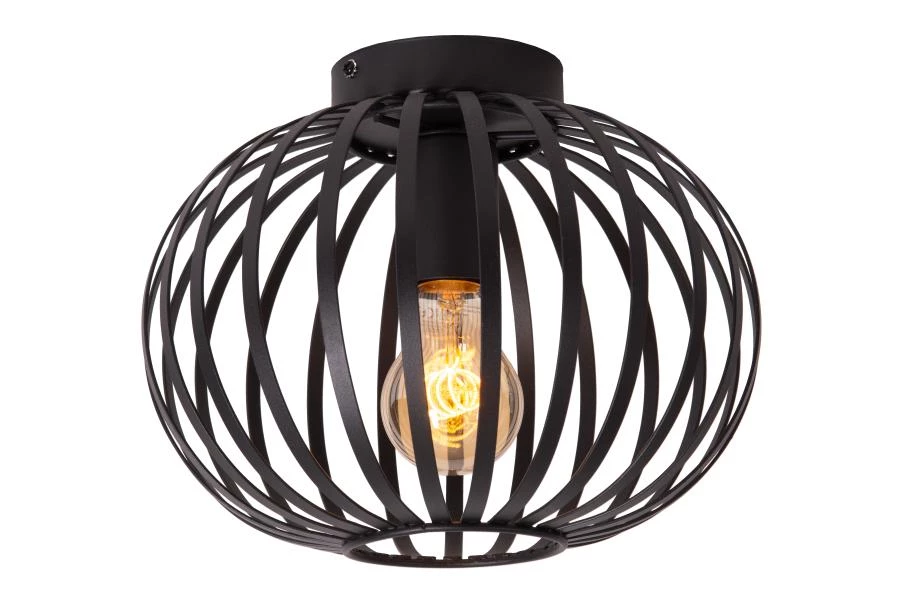 lucide Lucide MANUELA - Plafonnière - Ø 25 cm - 1xE27 - Zwart
