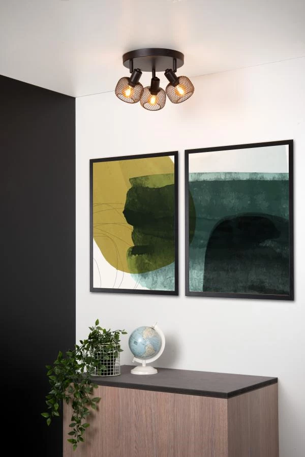 Lucide Lucide MAREN - Plafondspot - Ø 37 Cm - 3xE14 - Zwart