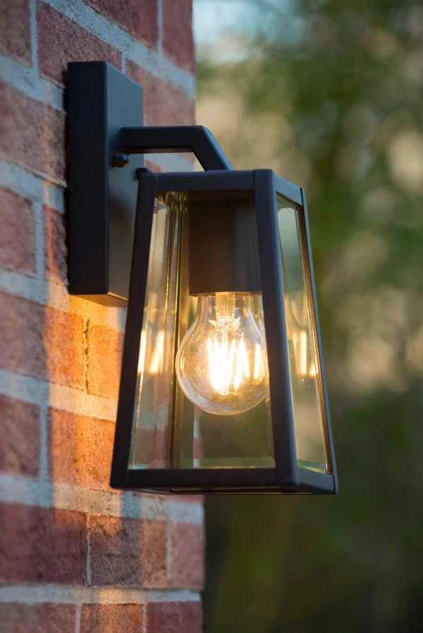 Lucide Lucide MATSLOT - Wandlamp Binnen/Buiten - 1xE27 - IP23 - Zwart