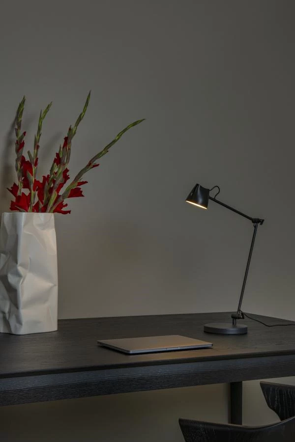 Lucide Lucide MILNE - Leeslamp - LED Dimb. - 1x8W 2700K - Zwart