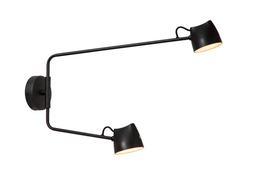 lucide Lucide MILNE - Wandlamp - LED Dimb. - 2x8W 2700K - Zwart