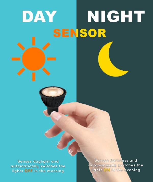 Lucide Lucide MR16 - Led Lamp - Ø 5 Cm - LED - GU10 - 1x5W 2700K - Dag/nacht Sensor - Zwart