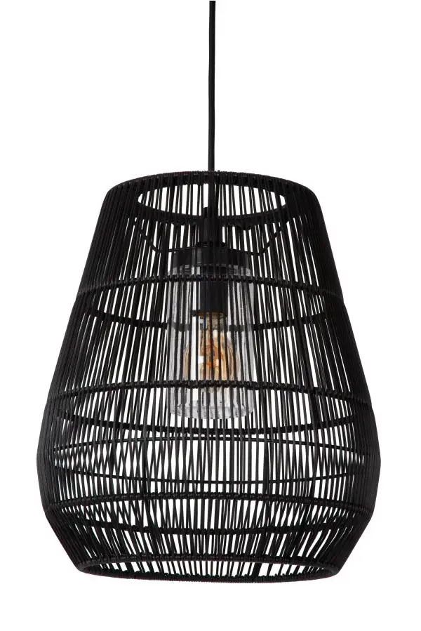 Lucide Lucide NERIDA - Hanglamp Binnen/Buiten - Ø 35 Cm - 1xE27 - IP44 - Zwart