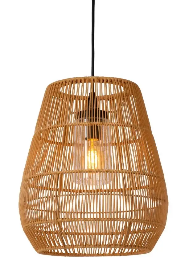 lucide Lucide NERIDA - Hanglamp Binnen/Buiten - Ø 35 cm - 1xE27 - IP44 - Naturel