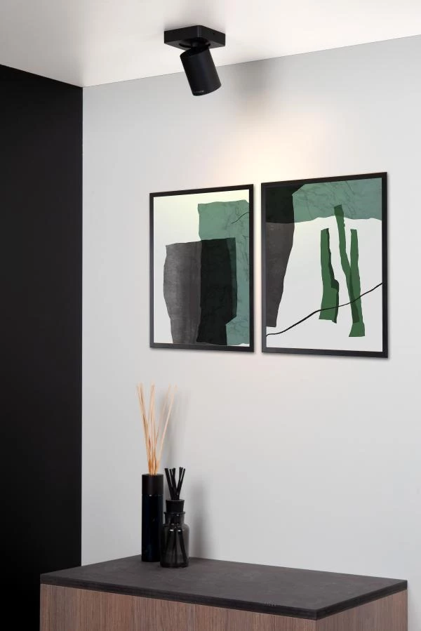 Lucide Lucide NIGEL - Plafondspot - LED Dim To Warm - GU10 - 1x5W 2200K/3000K - Zwart