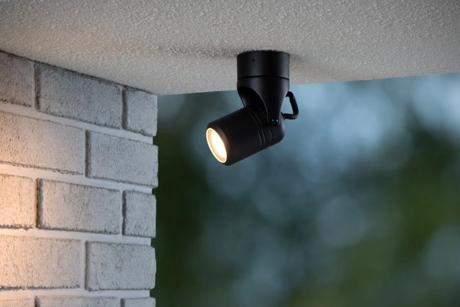 Lucide Lucide NIORT - Plafondspot Binnen/Buiten - 1xGU10 - IP44 - Zwart