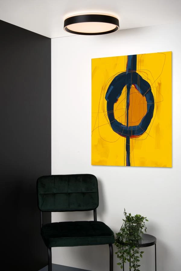 Lucide Lucide NURIA - Plafonnière - Ø 30 Cm - LED 3 StepDim - 1x18W 2700K - Zwart