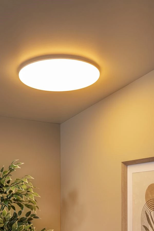 Lucide Lucide OLSON - Plafonnière Badkamer - Ø 45 Cm - LED - CCT - 1x45W 3000K/6500K - IP44 - Opaal