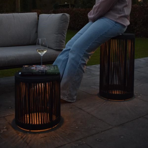 Lucide Lucide PINGI - Oplaadbare Vloerlamp Binnen/Buiten - Accu/Batterij - Ø 33 5 Cm - LED 3 StepDim - 1x3W 3000K - IP44 - Zwart