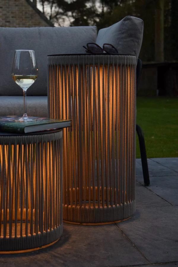 Lucide Lucide PINGI - Oplaadbare Vloerlamp Binnen/Buiten - Accu/Batterij - Ø 33 5 Cm - LED 3 StepDim - 1x3W 3000K - IP44 - Taupe