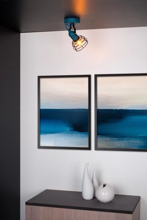 Lucide Lucide POLA - Plafondspot Kinderkamer - 1xE27 - Blauw