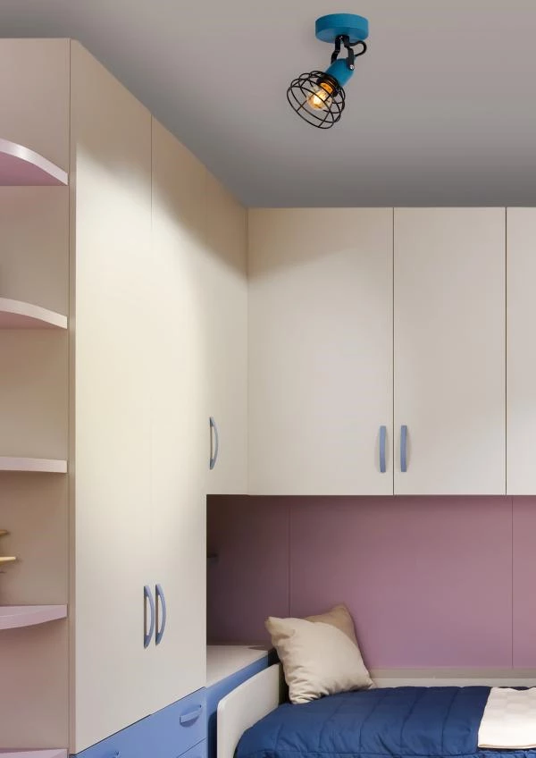 Lucide Lucide POLA - Plafondspot Kinderkamer - 1xE27 - Blauw