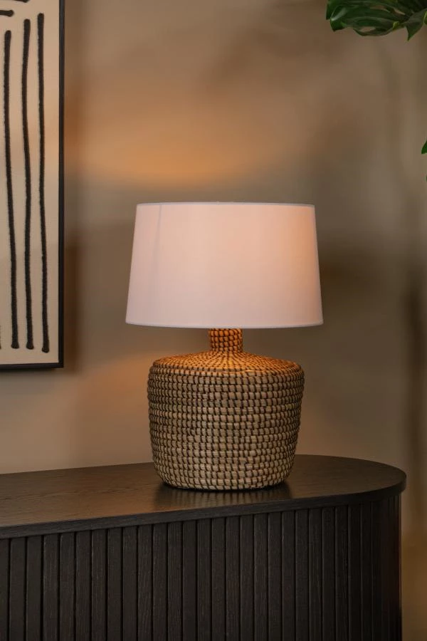 Lucide Lucide Premium AMBALA - Tafellamp - Ø 35 Cm - 1xE27 - Naturel