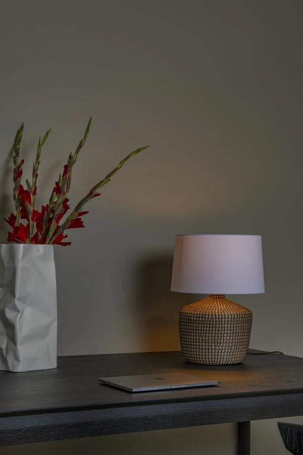 Lucide Lucide Premium AMBALA - Tafellamp - Ø 45 Cm - 1xE27 - Naturel