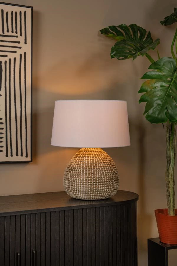 Lucide Lucide Premium MADUKA - Tafellamp - Ø 45 Cm - 1xE27 - Naturel