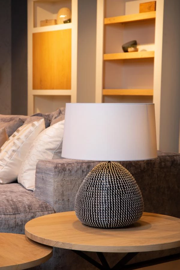 Lucide Lucide Premium MADUKA - Tafellamp - Ø 45 Cm - 1xE27 - Zwart