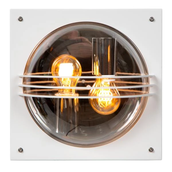 Lucide Lucide PRIVAS - Wandlamp Binnen/Buiten - 2xE27 - IP44 - Wit